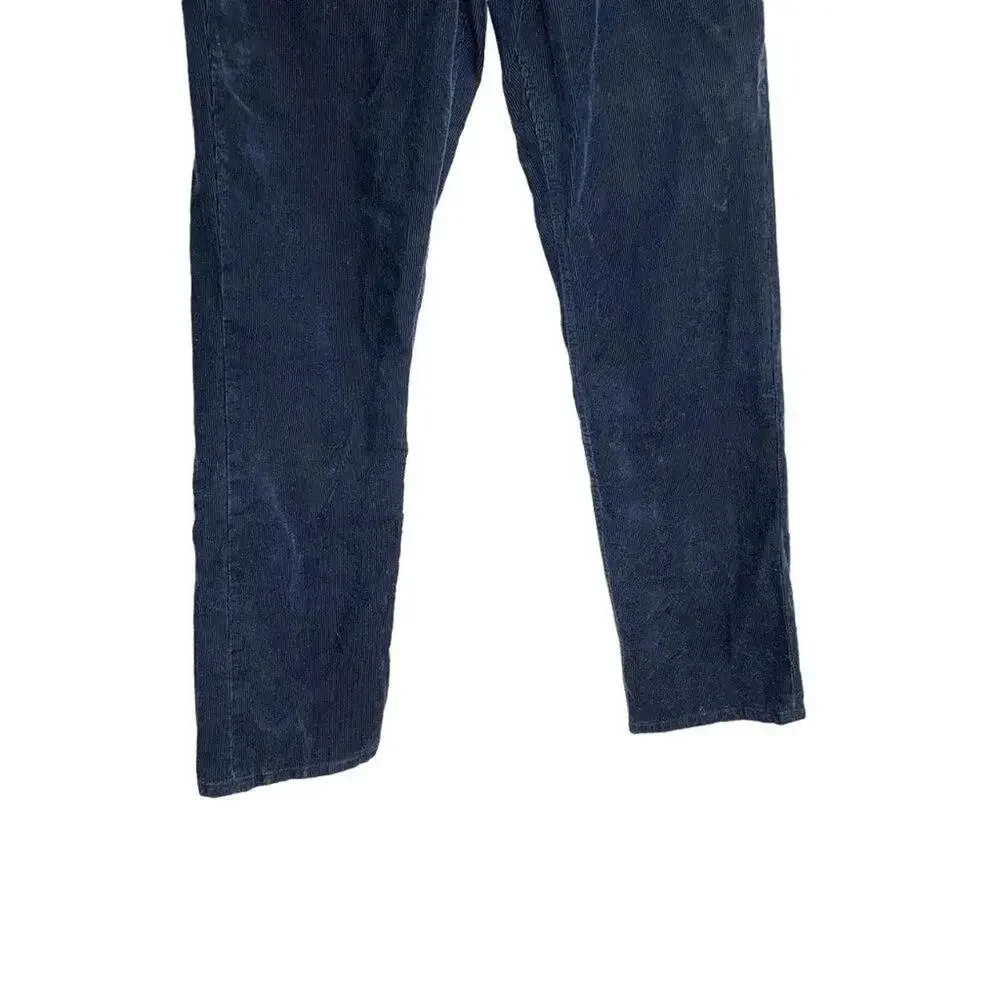 Y2K Tommy Hilfiger Women's High Rise Navy Corduroy Straight Leg Pants Size 30 32